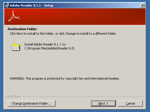 Adobe Reader 8 Install