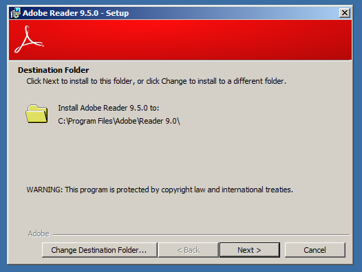 Adobe Reader 9 Install